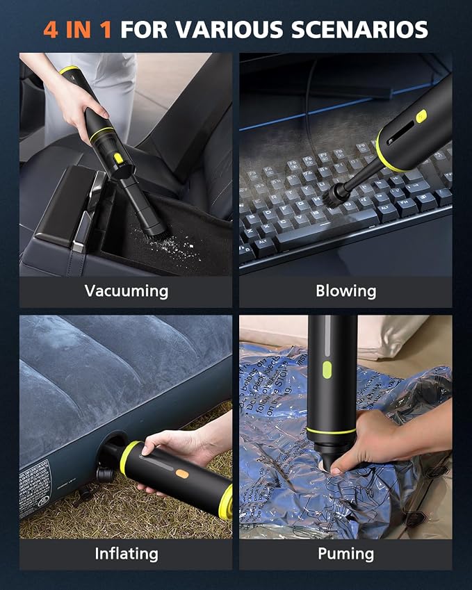 Car Vacuum Portable with 16000Pa Powerful Suction, Handheld Vacuum Cordless - Image 3
