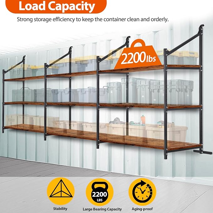 Shipping Container Shelving Storage Bracket 4Pcs Heavy Duty Cargo Shipping - Image 5