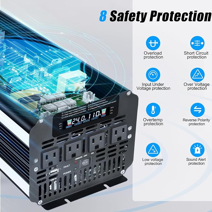 LVYUAN 4000 Watt Power Inverter 24V to 110V 120V - Image 4