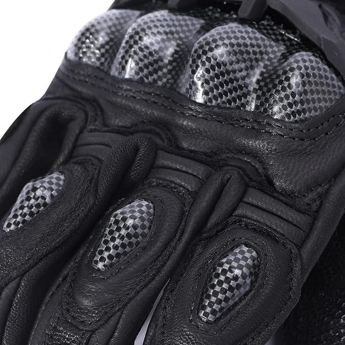Harssidanzar Breathable Leather Motorcycle Gloves Touchscreen - Image 3