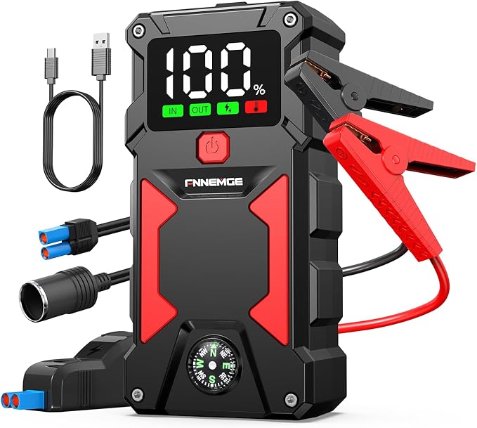 Car Jump Starter, 5000A Peak 24800mAh 12V Car Battery Starter, by FNNEMGE