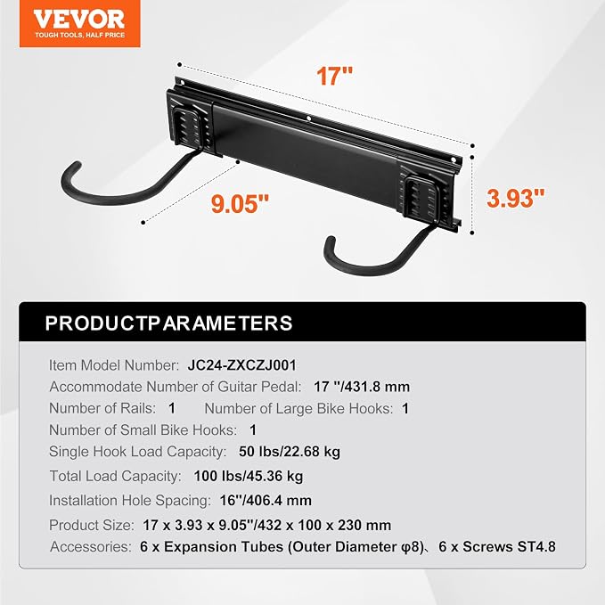 VEVOR Bike Storage Rack, 2 Bike Racks, Wall Mount Bike Storage Hanger, Home and - Image 7
