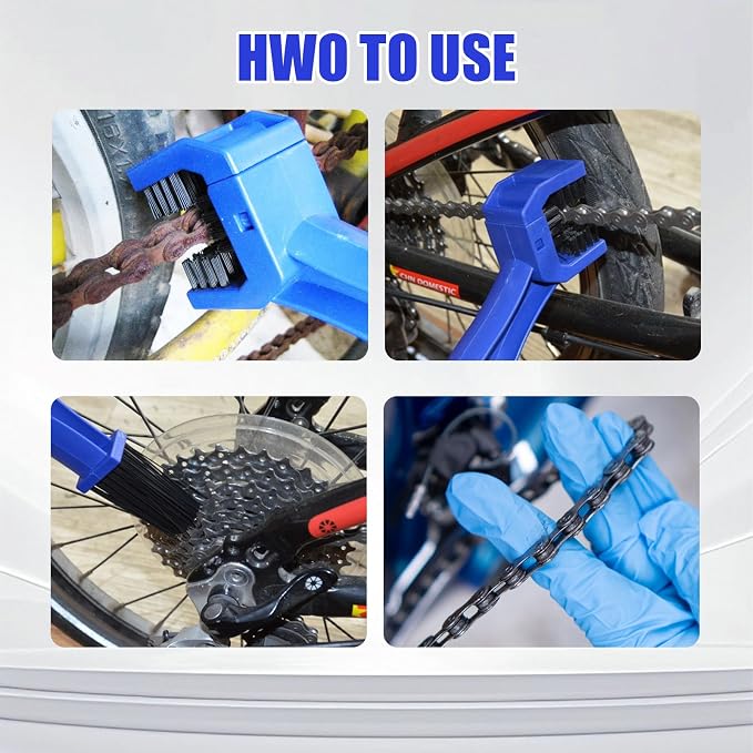 6 PCS Motorcycle Chain Cleaning Kit, Double-Head Universal Chain Brush - Image 6