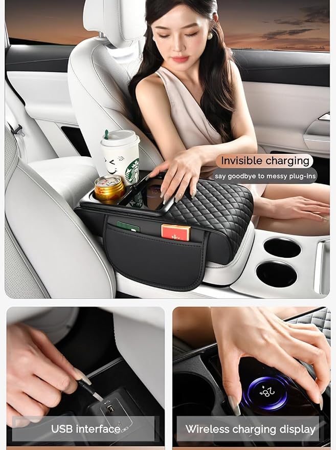 Upgrade Arm Rest Cover for Car, 5-in-1 Middle Console Cover Cushion Pad - Image 4