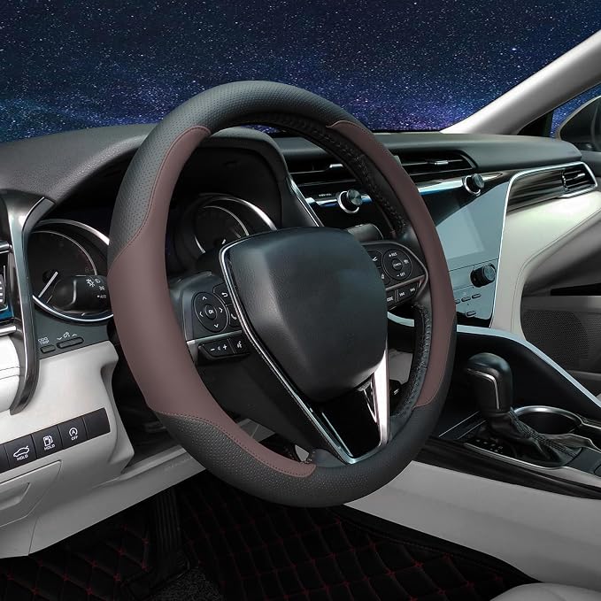 Steering Wheel Cover Standard Size Medium 14.5-15 inch, Breathable Microfiber - Image 2