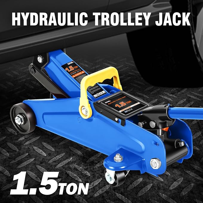DNA MOTORING Low Profile Hydraulic Trolley Service/Floor Jack, 1.5 Ton Capacity - Image 2