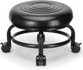 Low Height Rolling Stool Low Roller Stool PU Leather Comfortable Chair by LWADALN