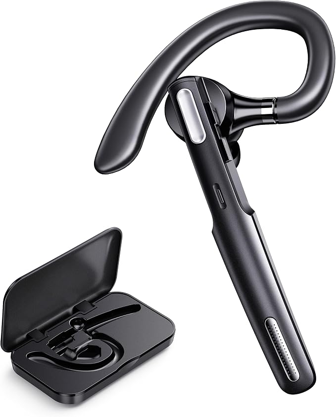 Bluetooth Headset, Wireless Bluetooth Earpiece V5.0 Hands-Free Earphones by ICOMTOFIT