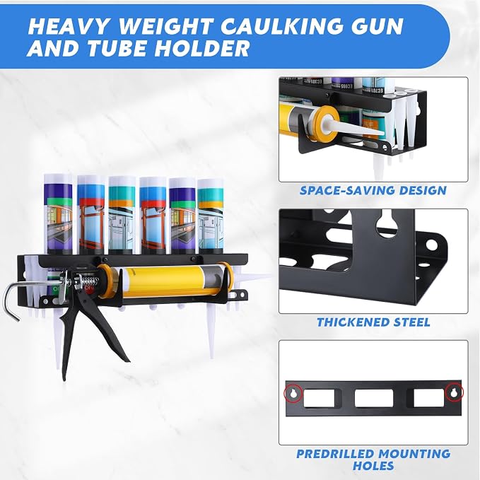 Hicarer 2 Packs Caulking Tube and Gun Holder Caulking Gun Storage Rack - Image 4