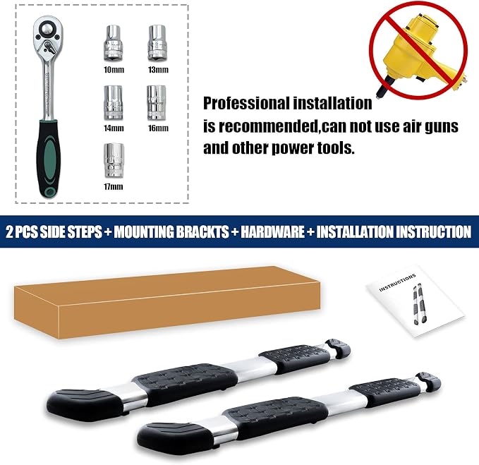 COMNOVA Running Boards Side Steps Step Bars Compatible - Image 5
