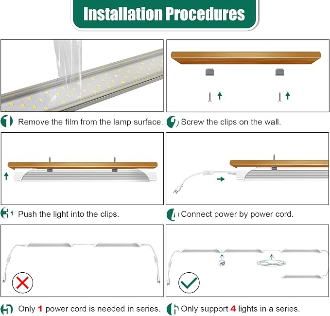 6 Pack LED Shop Light 2FT 30W, 4350LM 5000K Utility Garage Lights, Linkable - Image 5