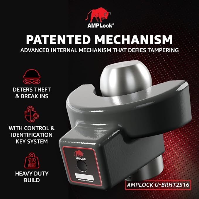 AMPLock - U-BRHT2516 2-5/16" Trailer Ball Hitch Lock - Titan Weld-on Design - Image 2