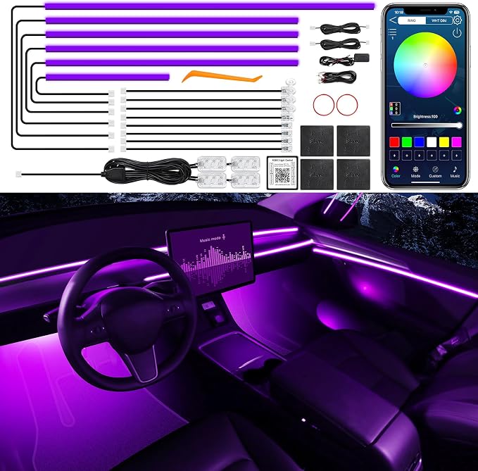 Acrylic Interior Car LED Strip Light - Image 2