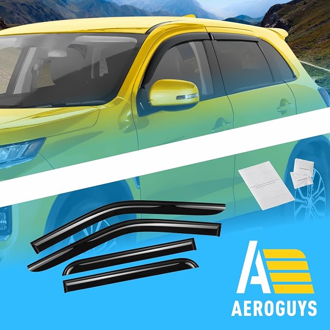Extra Durable Window Deflectors Tape-On Window Visors Rain Guards Fit - Image 8