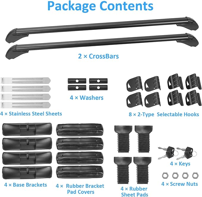 43inch Universal Car Roof Rack, Aluminum Car Roof Rack Cross Bars, Anti-Theft - Image 6