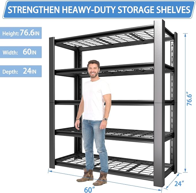 5-Tier Heavy Duty Garage Shelving Unit - Image 2
