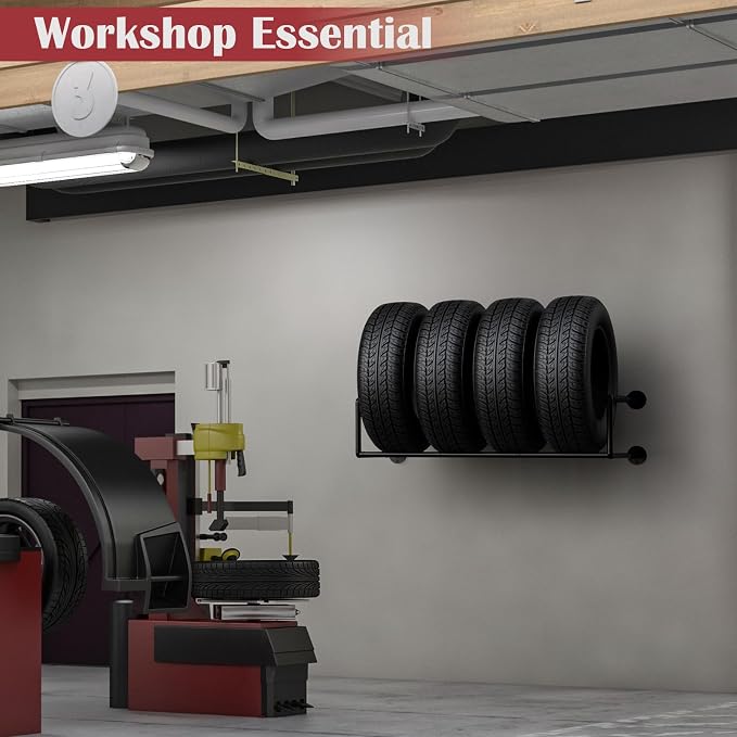 Vrisa Tire Rack Wall Mount Heavy Duty Adjustable Multi Tire Storage Rack - Image 7