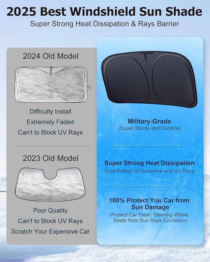 DMJN Windshield Sun Shade Car, Keep Car Cool & Interior Protection Sunshade - Image 5