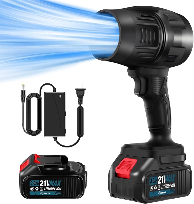 Saker Cordless Leaf Blower Portable Dust Cleaner Handheld Lightweight Blowers by Saker