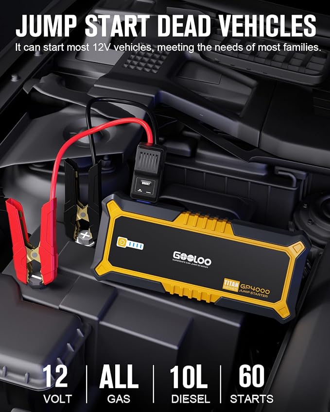 GOOLOO GP4000 Jump Starter 4000A Peak Car Starter SuperSafe 12V Lithium Jump Box - Image 2