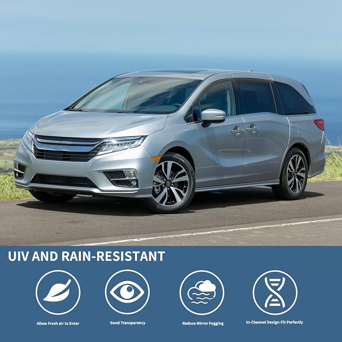 4PCS Rain Guards Fit for Honda Odyssey 2011-2017, Durable Front & Rear Window - Image 3