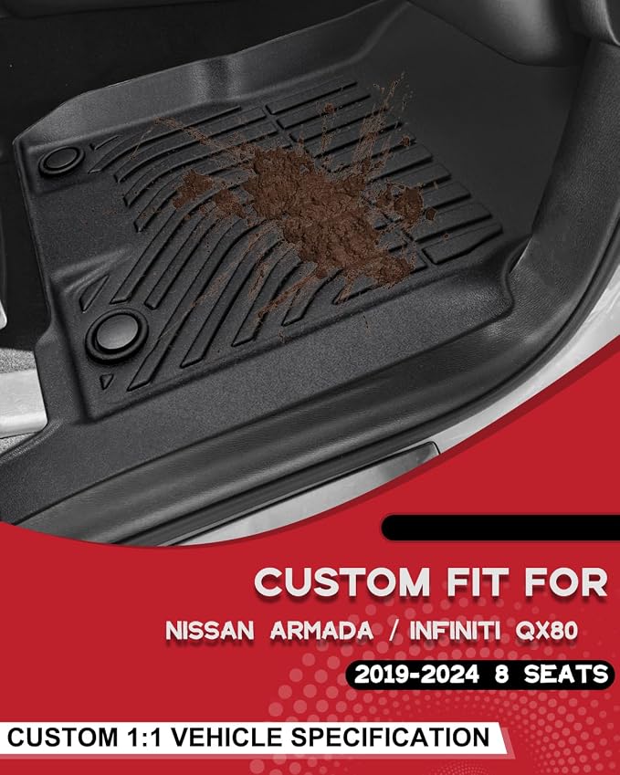 for Nissan Armada/Infiniti QX80 2019-2024 Floor Mats, Only Fit - Image 3