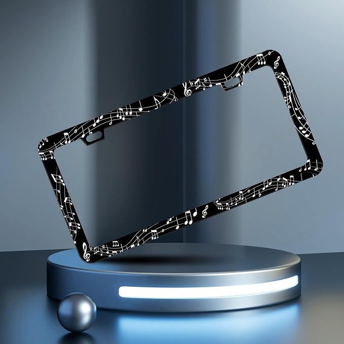 Music Notes License Plate Frame Sheet Music License Plate Frames Personalise - Image 2