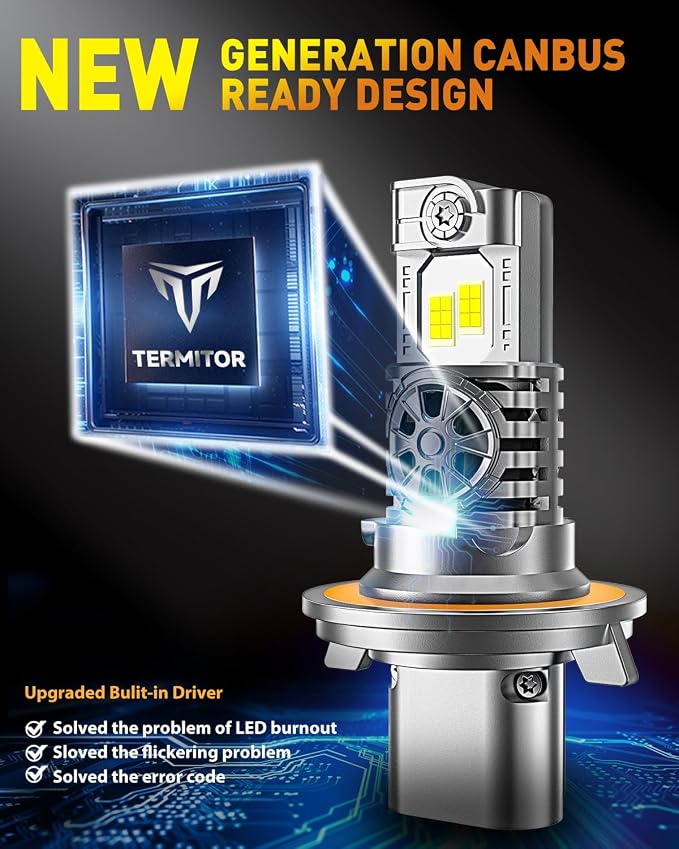 Latest H13/9008 Light Bulbs Hi/Low Beam, 60000LM 1000% Super Brighter, 70000+ - Image 6