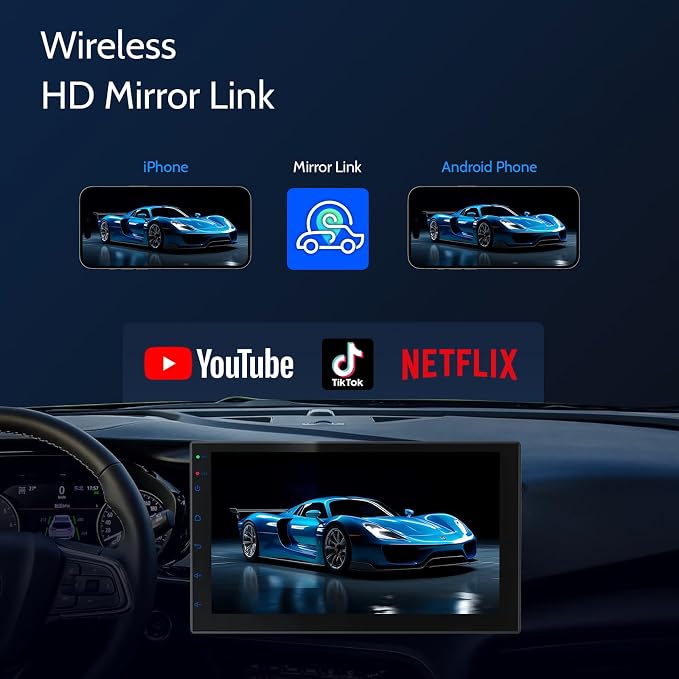 7 Inch Double Din carplay Screen, - Image 6