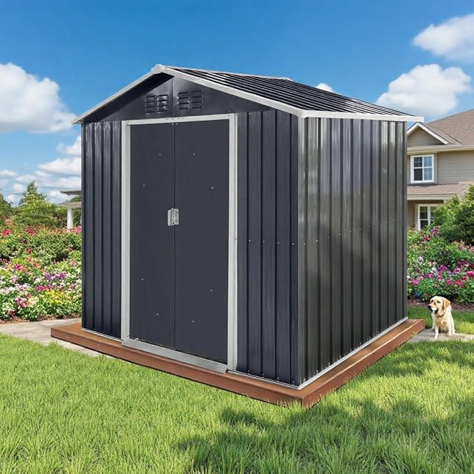 7x4.3 Ft Outdoor Storage Shed, Heavy-Duty Metal Shed by Unknown