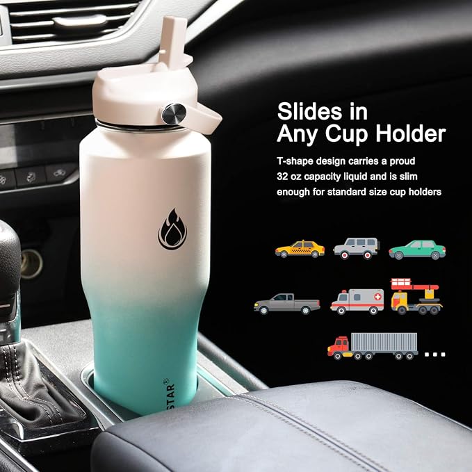 SENDESTAR 32oz Water Bottle Wide Mouth Stainless Steel Vacuum Insulated Double - Image 3