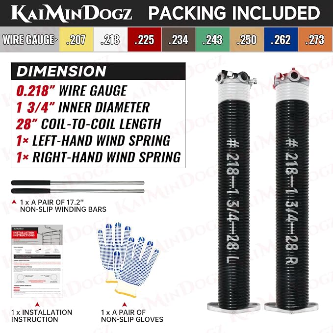 Pair of 1.75" Garage Door Torsion Springs Set - Image 2