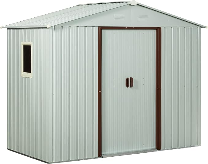 4x8 FT Outdoor Storage Shed, Metal Garden Shed - Image 9