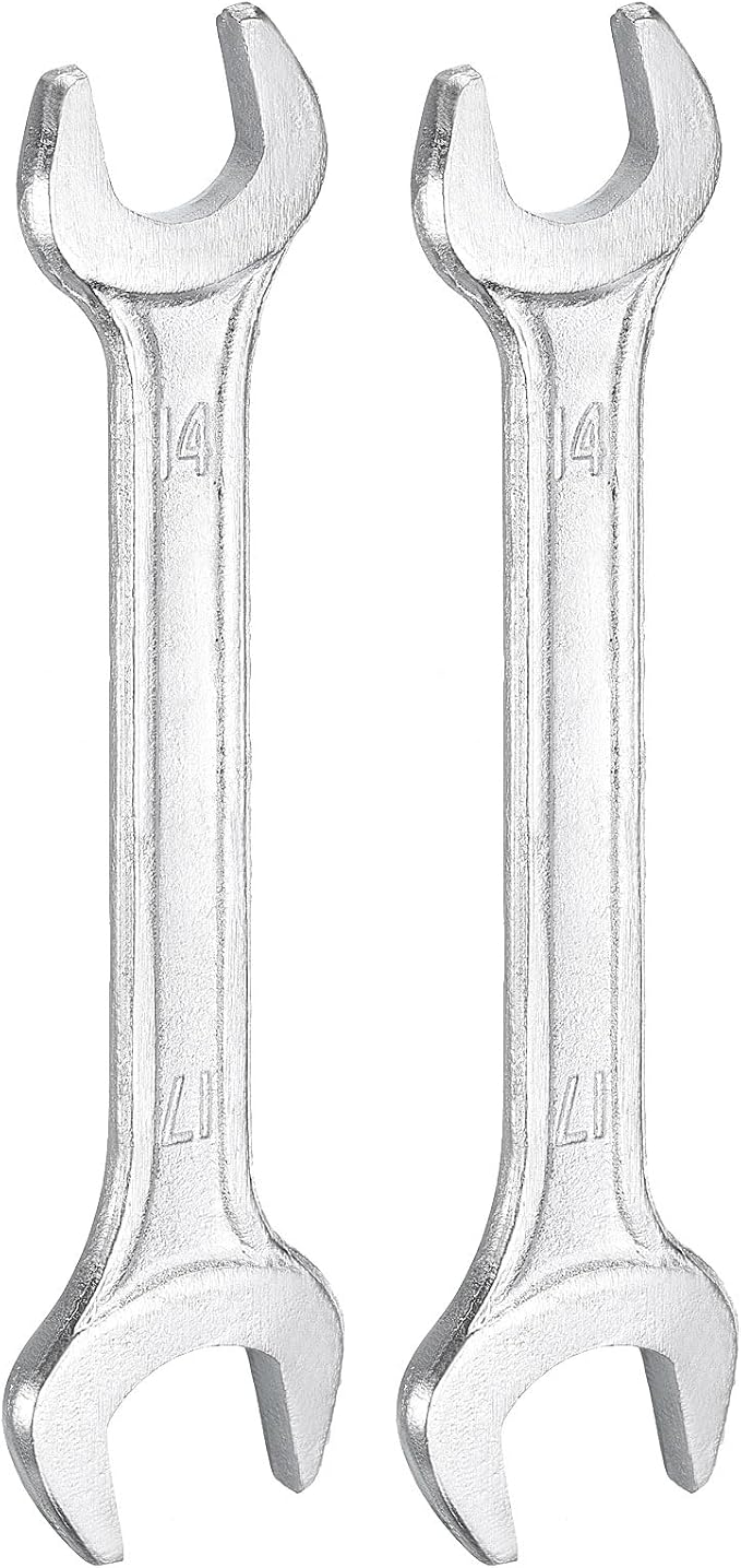 HARFINGTON 2pcs Double Open End Wrench 14mm x 17mm Metric 15 Degree Offset by HARFINGTON