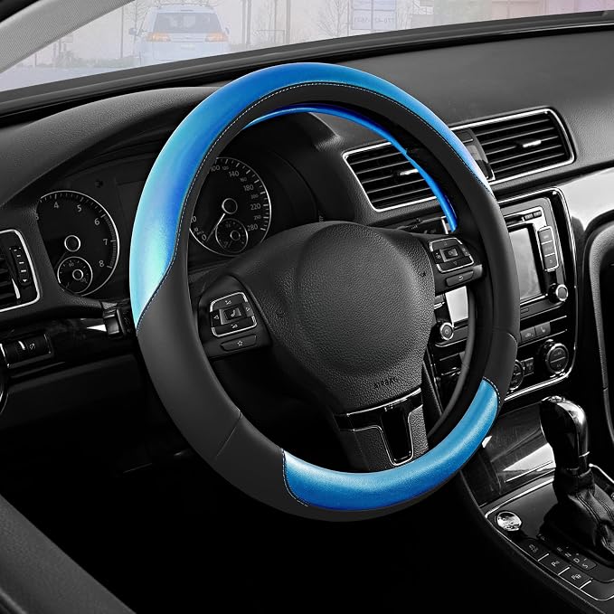 Road Comforts Steering Wheel Cover – Breathable Leather Steering Wheel Cover by RoadComforts