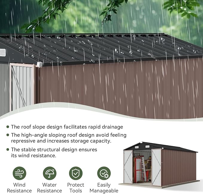Aoxun 12x7.5 FT Shed Outdoor Storage Shed - Image 3