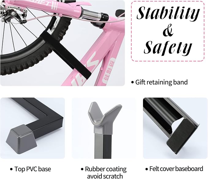 Bike Stand, Vertical Bike Rack For Indoor Bike Storage, Upright Bicycle Stand - Image 5