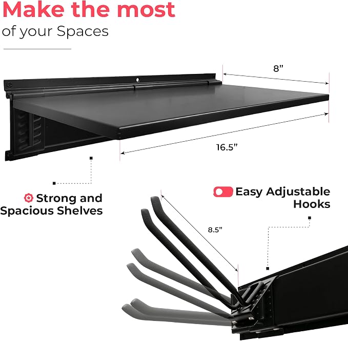 Heavy-Duty Garage Wall Storage System | Wall Mounted Tool Organizer Rack - Image 4
