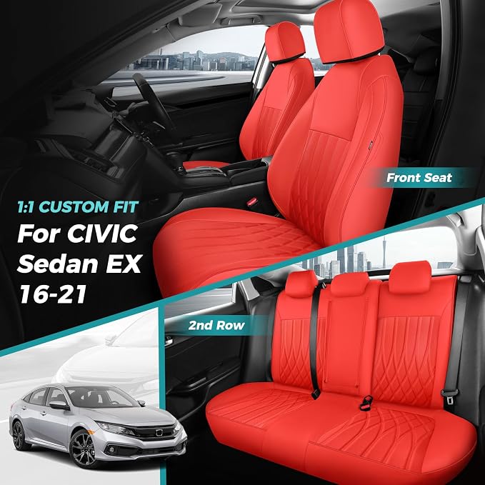 Seat Covers for Honda Civic Sedan EX-L, Sport 2016 2017 2018 2019 2020 2021 - Image 7