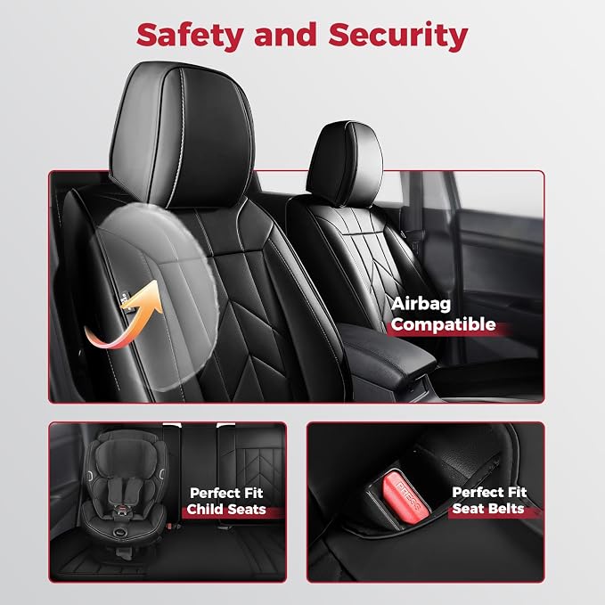Black Car Seat Covers Full Set - Image 3