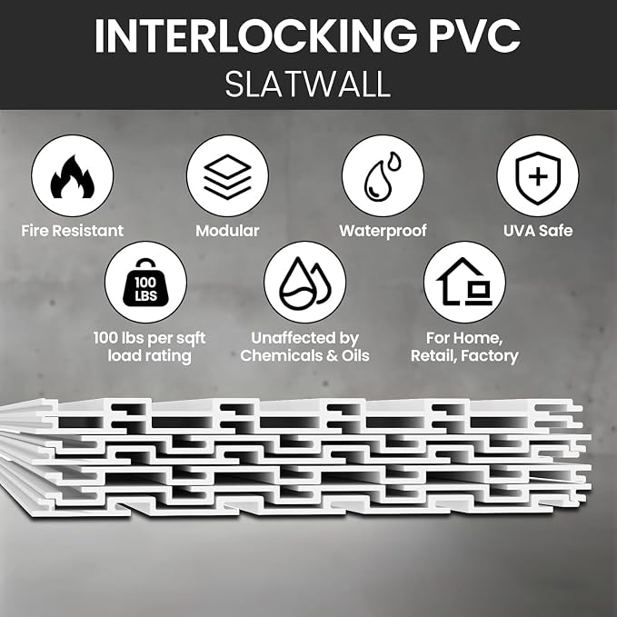 Slatwall Panel Wall Storage Systems, 4x8 ft Slat Wall Paneling Garage Wall - Image 5