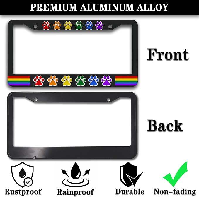 License Plate Frames for Women Multicolor License Plate Holder for Men Gay - Image 3