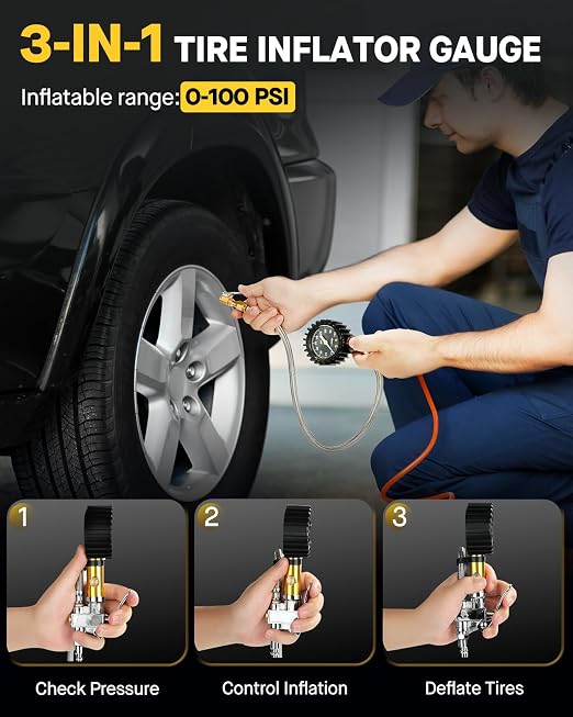 Vondior Tire Inflator with Pressure Gauge - Image 3
