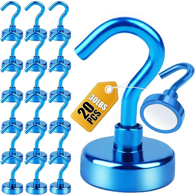 DIYMAG Magnetic Hooks, 30Lbs Strong Heavy Duty Cruise Magnet S-Hooks by DIYMAG
