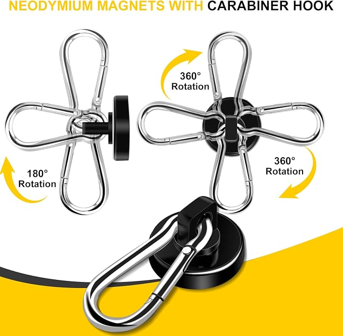 DIYMAG Black Magnetic Hooks, 70LBS Strong Heavy Duty Neodymium Magnet Magnetics - Image 3
