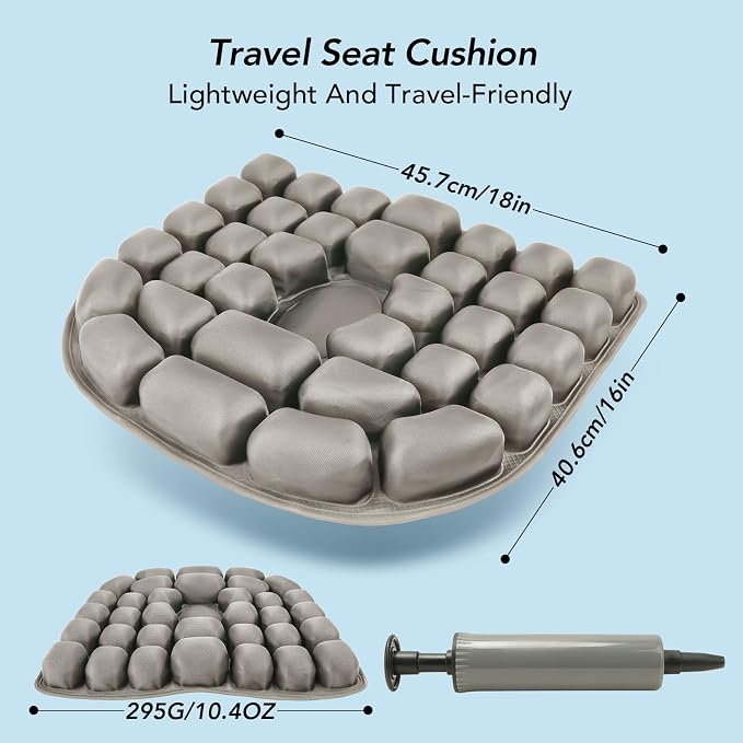 Travel Seat Cushion, 3D Air Inflatable Pressure Relief Cushion - Image 8