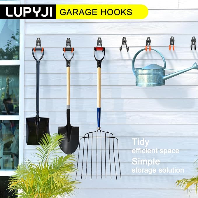 4 Pack Heavy Duty Garage Hooks Storage Organizer Wall Mount Power and Garden - Image 5