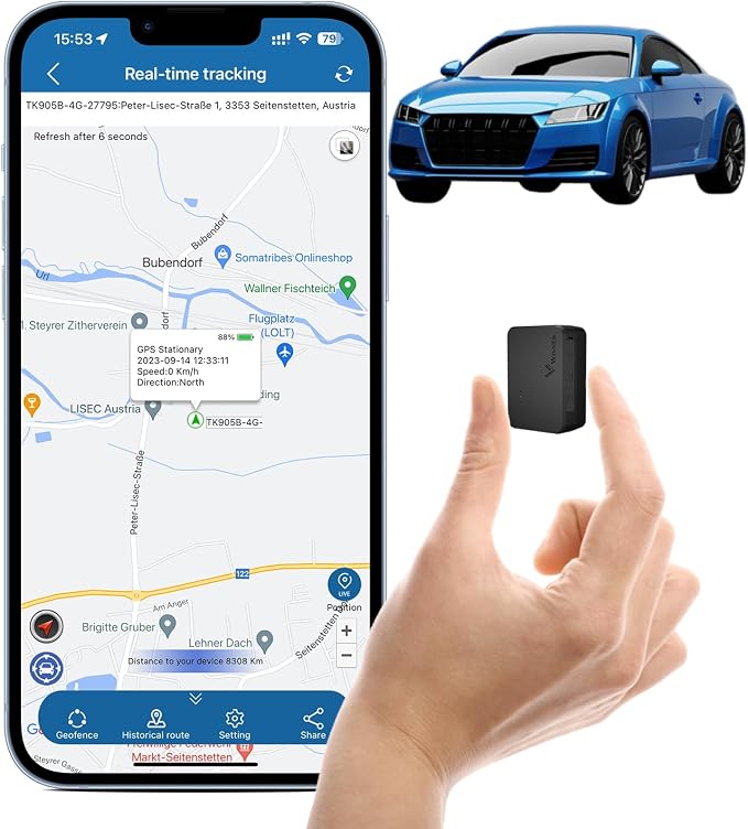 Small GPS Tracker for Vehicles Magnetic 60 Days Long Battery Life, Rastreador by TKMARS