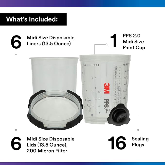 3M PPS 2.0 Paint Spray Gun System Starter Kit 26170, 13.5 Ounces, 200-micron - Image 2