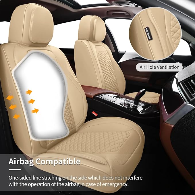 2 Packs Car Seat Covers Leather Car Seat Covers Universal Seat Covers - Image 4